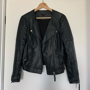 Topshop Faux Leather Moto Jacket